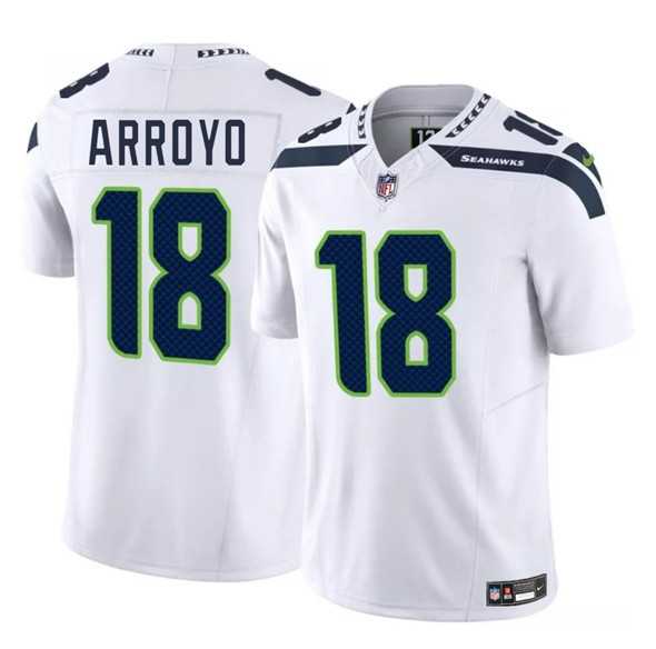 Men & Women & Youth Seattle Seahawks #18 Elijah Arroyo White 2025 Draft F.U.S.E. Vapor Limited Stitched Jersey